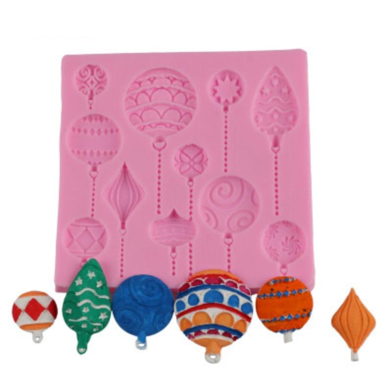 Xmas Balloon Shape Fondant Cake Decoration Mold Liquid Silicone Mold DIY Cake Tools