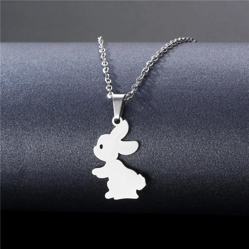 Bear Necklace Stainless Steel Jewelry Fashion Jewelry Fine Silver Color for Women Girls and Valentine Birthday Party Gift Super