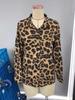 Cross-Border Women's Long-Sleeve Leopard Print Collar Shirt
