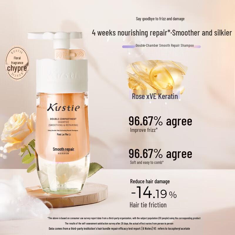 KOSMEA Rose Petal Shower Gel & Dual-Chamber Rose Shampoo Set