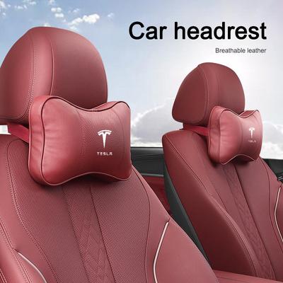 Neues PU-Leder Auto Innenraum Sitz Kopfstütze Nackenschutz Kissen Für Model 3 Model S X Model Y Roadster SpaceX Zubehör