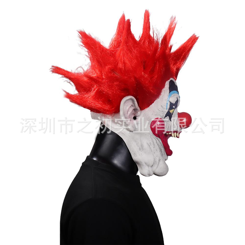 Halloween Space-Themed Red-Haired Killer Clown Mask Latex Smiling Mask Halloween Horror Show Cos Props
