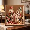Handmade Framed Pearl Painting Set with Christmas Nutcracker Gift Design 5D Shiny Bead Art Canvas Creative Craft for Home Wall Decor