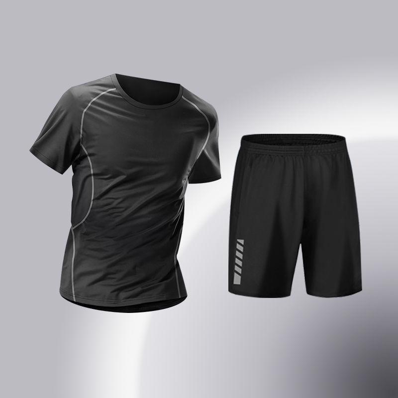Men's Quick-Dry Sports Suit: High-Elastic Fitness Tights for Running, Training, Basketball, Cycling, Morning Jogging - Perfect for Spring & Autumn.