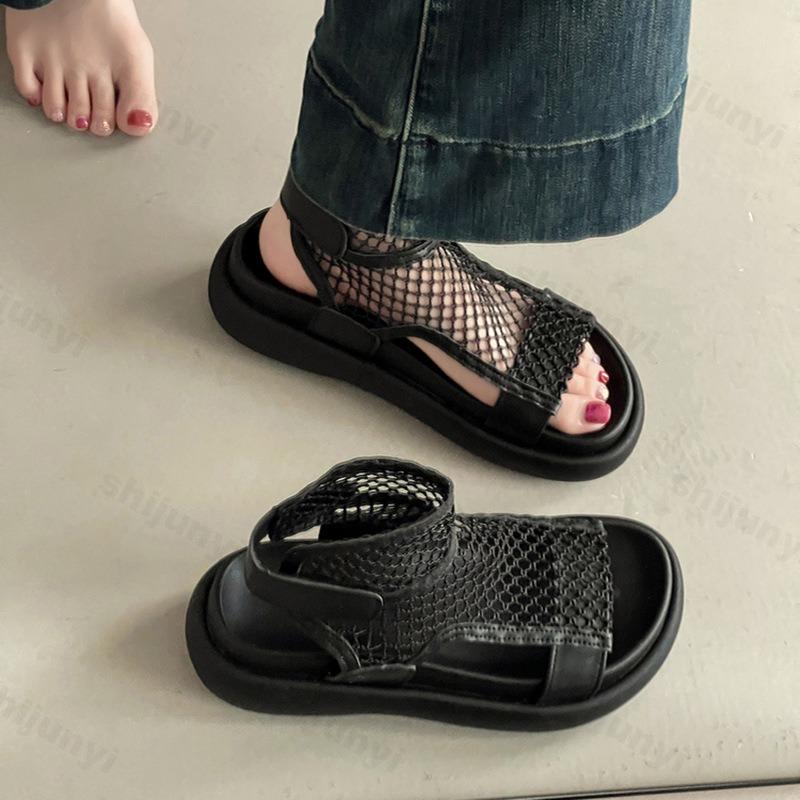 Fashion Fashion Hollow Breathable Casual Sandals for Women's 2025 Summer New Open Toes Comfortable Thick Soled Beach Platform Cool Shoes