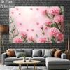 2D Light Pink Floral Backdrop with Hearts for Baby Shower Mother's Day Photoshoot
