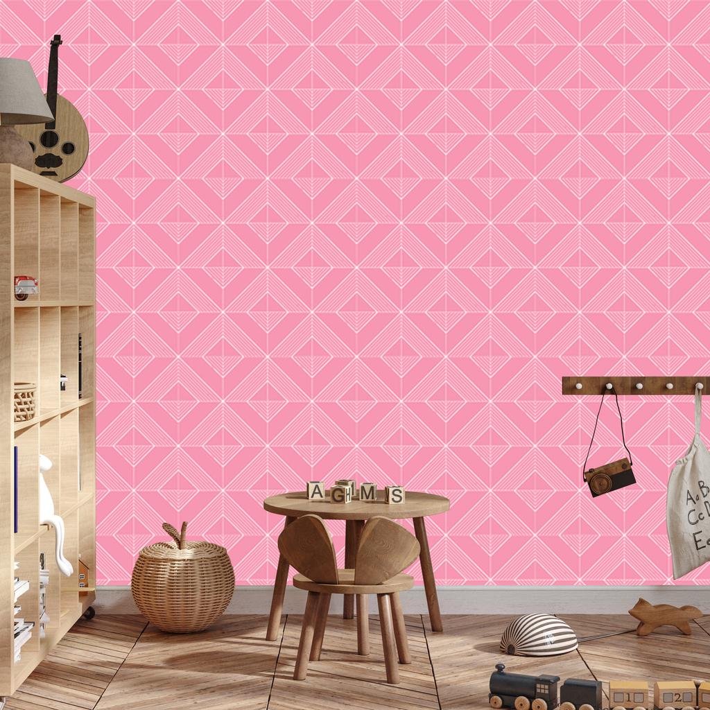 Wallpaper Geometric rhombuses powder pink, top powder pink 50x1000