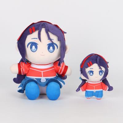 MiSide Mita Plüschtier Kawaii Lila Haare Anime Mädchen Kuscheltier Weiches Plüschtier mit Roter Kleidung Perfekt für Spielefans Kindergeschenke Rucksack Zubehör