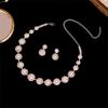 Luxuriöses Schneeflocken Super Flash Diamant Halskette Ohrringe Zweiteiliges Set
