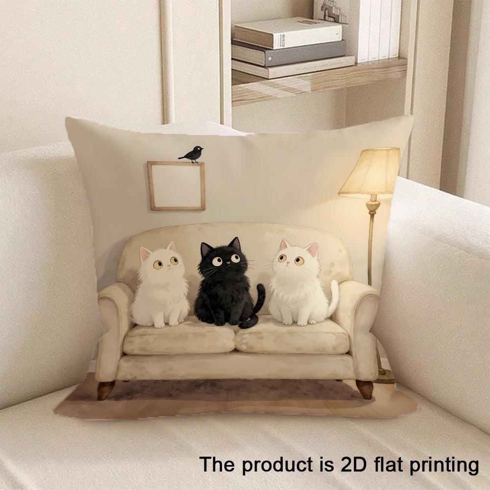 1Pc Cute Animal 2D Flat Printing Pillowcases Sofa Cushion Cover Home Bedroom Room Decoration