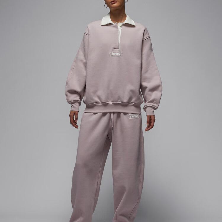 Jordan As W J Flt Flc Rugby Top Polo Long Sleeve Sweatshirt Women Tops IF0997627