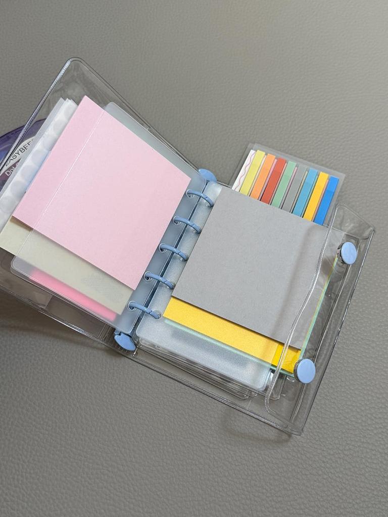 Winuin M5 Refill Sticker Book Mini 5 Sticker Transparent Release Peelable Oshikatsu Goods Mount, Mount, Paper, Binder, Double-Sided Pockets, (10