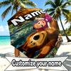 Custom Name Personalized Masha and The Bear Print Umbrella, Auto Open Close, 8‑Rib Sturdy Frame, Commute Camping Hiking Use, Birthday Gift