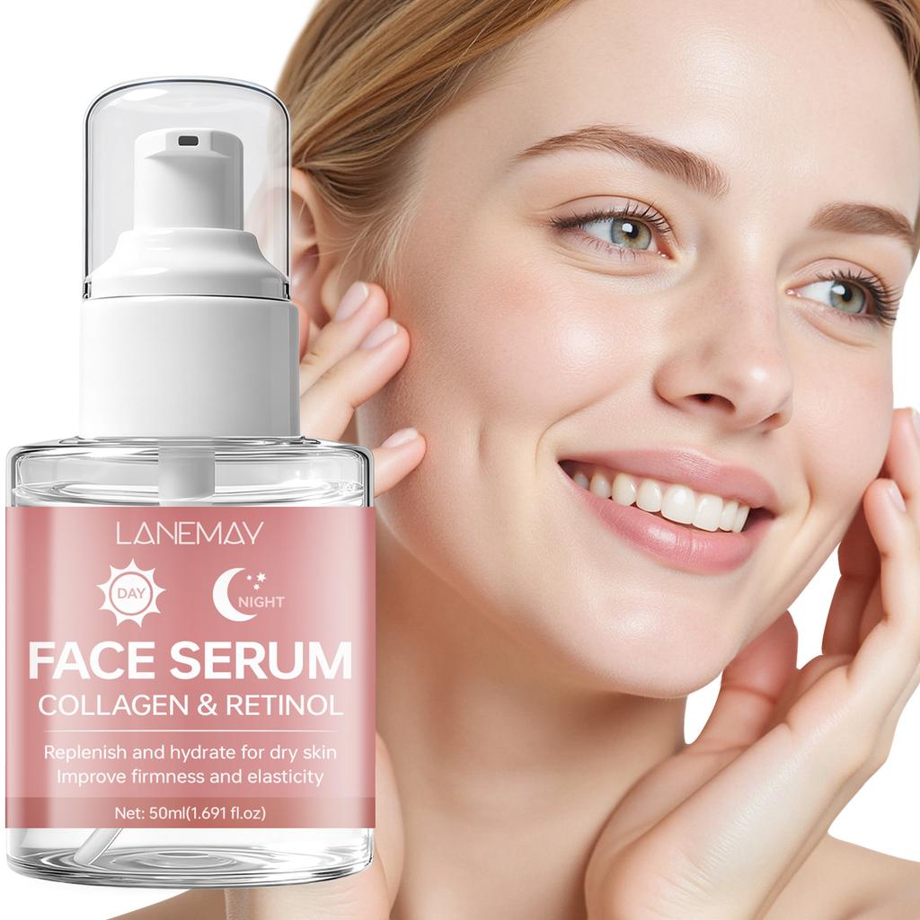 Collagen Retinol Facial Serum Anti Aging Wrinkle Reduction Face Treatment Skin Care Moisturizing Cream Organic Formula