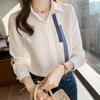 Women's Autumn 2022 Long Sleeve Colorblock Chiffon Shirt - Professional & Fashionable Design