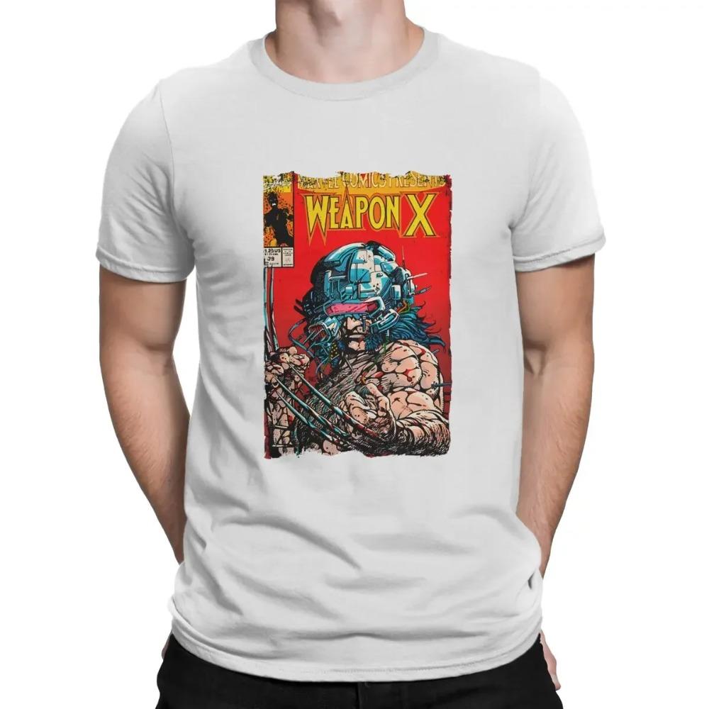 

Men s T-Shirts Vintage Cover Funny Tees Short Sleeve Deadpool And Wolverine T Shirts Round Neck Clothes Summer XXXXXL белый