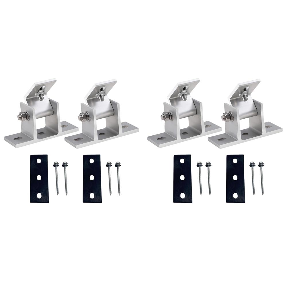 4PC/2PC Solar Panel Mounting Brackets Flat Roof Mount Holder Drill-Free Mount 15-30 Degree Angle Adjustable Solar Panel Rack Set