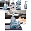 Glass Dispenser Bottle 400ml With Colorful Embossed Floral Pattern For Home Bathroom Use
