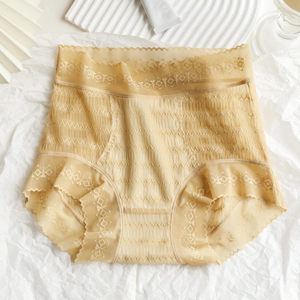 Hollow Out Lace Flower Briefs Ultra-thin Panties for Women Elastic Lace Mesh Panties  Lady