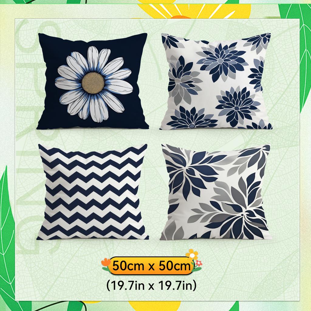 Modern Geometric Flowers Pillowcase Printed Polyester 40/45/50Cm Throw Pillowcover Decorative Sofa Cushion Pillowslip Home Decor