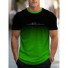 Men's Summer Letter Pattern Printed T-Shirt Men's Breathable Comfortable Simple Round Neck T-Shirt Outdoor Sports Casual Top