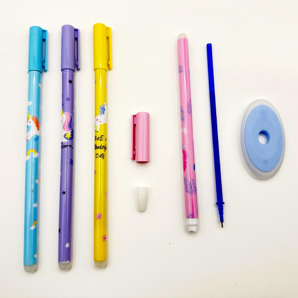 25 Pcs/set Kawaii Cute Erasable Gel Pen 0.5mm Erasable Pen Refills Rods Washable Handle School Office Supplies Stationery
