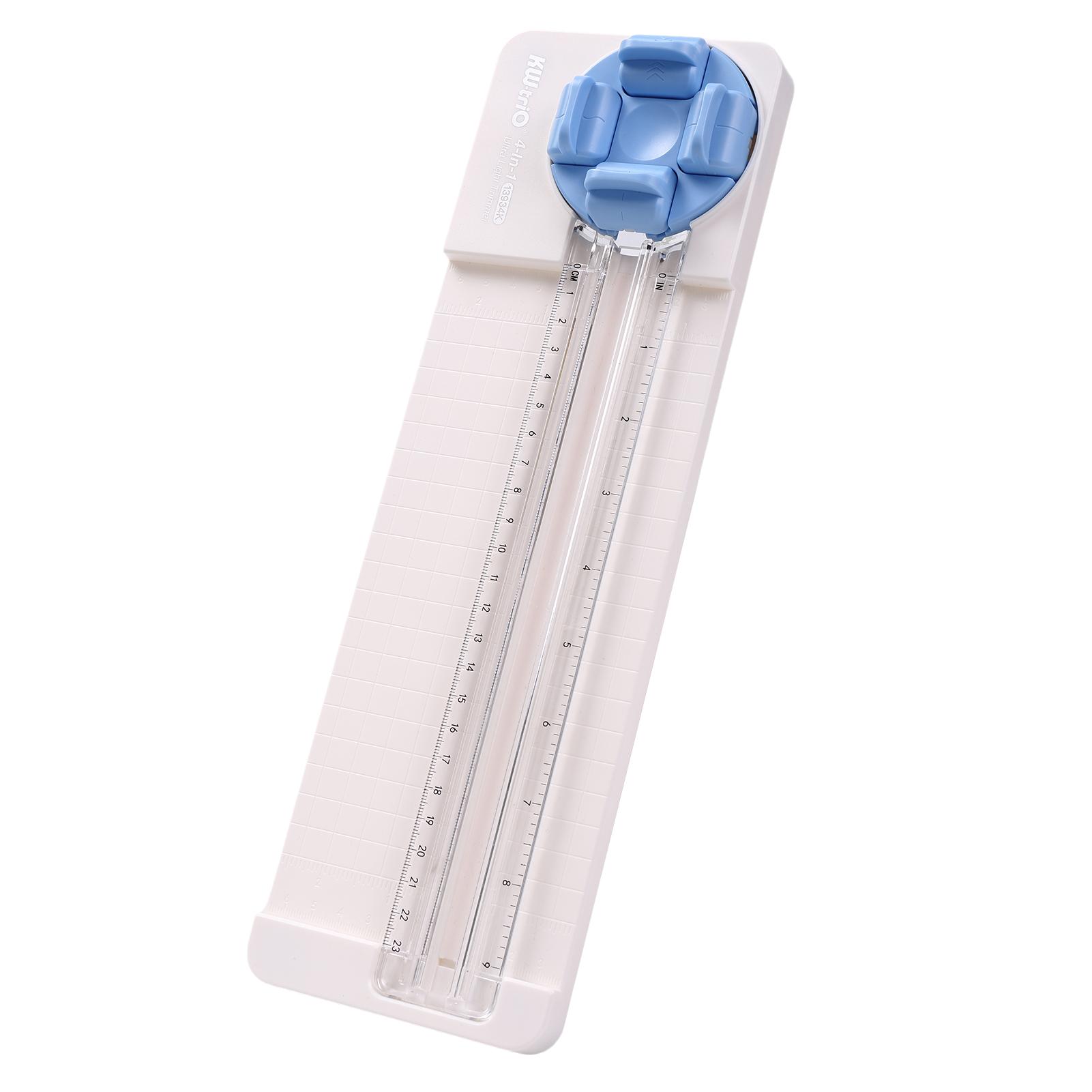 

KWTrio Paper Trimmer 4in1 Роторный резак длиной 23 см с прямым, волновым, перфорационным и синий
