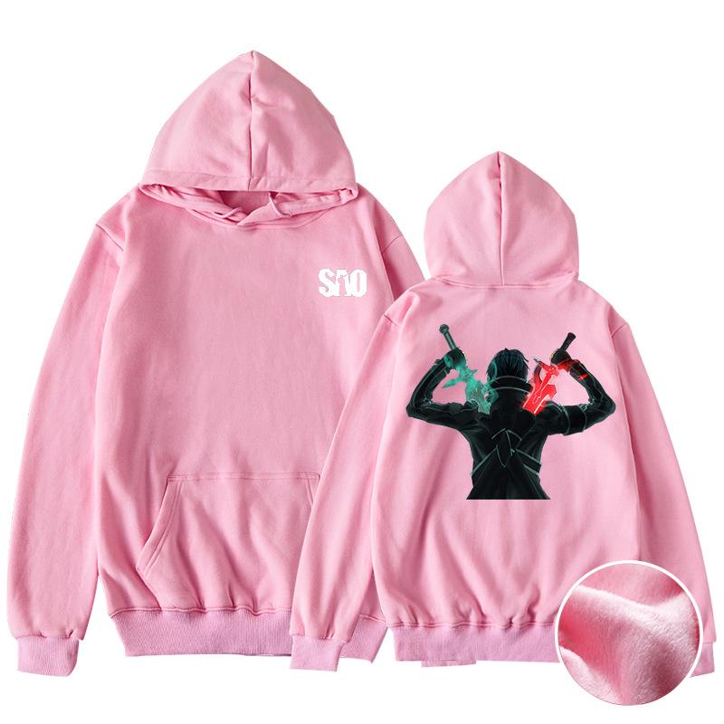 Sword Art Online Loose Fit Hooded Pullover Sweatshirt - Korean Street Style, Long Sleeve, New Collection