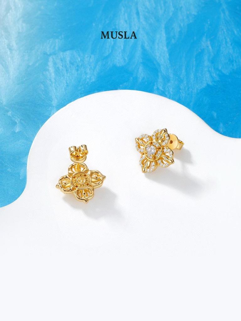 Musla Design Šperky Pro Ženy Módní Náušnice Náušnice ze Sterlingového Stříbra 925 Zirkon Módní Puzetové Náušnice