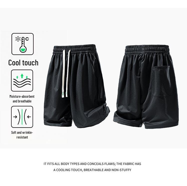 2026 Spring/Summer Men's Ice Silk Sports Suit: Short Sleeve T-shirt & Shorts Casual Two-Piece Set