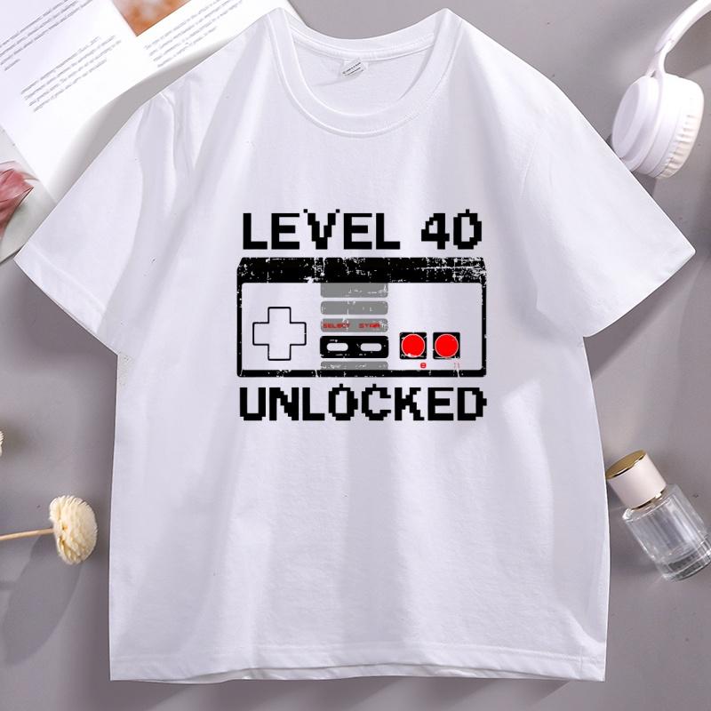 Level 40 Freigeschaltet Gamer T-Shirt Geburtstagsparty T-Shirt 40. Geburtstag Geschenk für Ihn Lustiges Geburtstags Gaming Tee Videospiel Kleidung