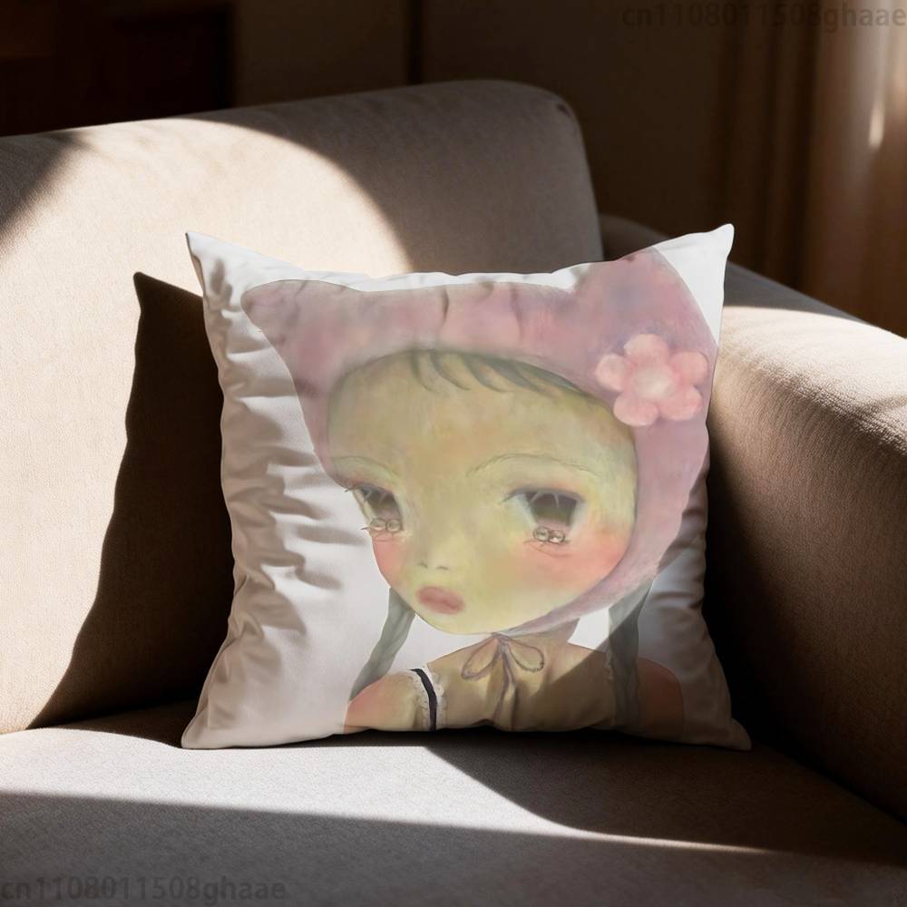 Creative Yoshitomo Nara  Pillow Case Sofa Living Room Bedroom Headboard Backrest Cushion Square Cushion Nap Time