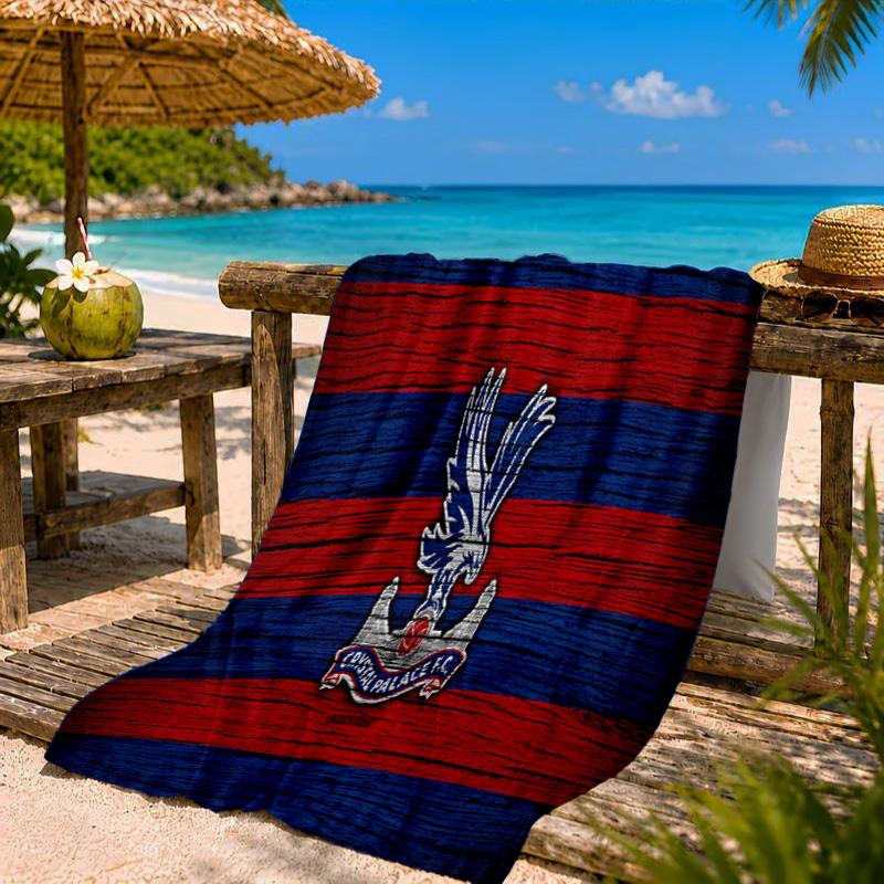 Crystal Palace Crest Design Beach Towel Microfiber Beach Towel, Lightweight and Quick-Dry, for Summer Travel, Swimming Pool Fan Birthday Gift