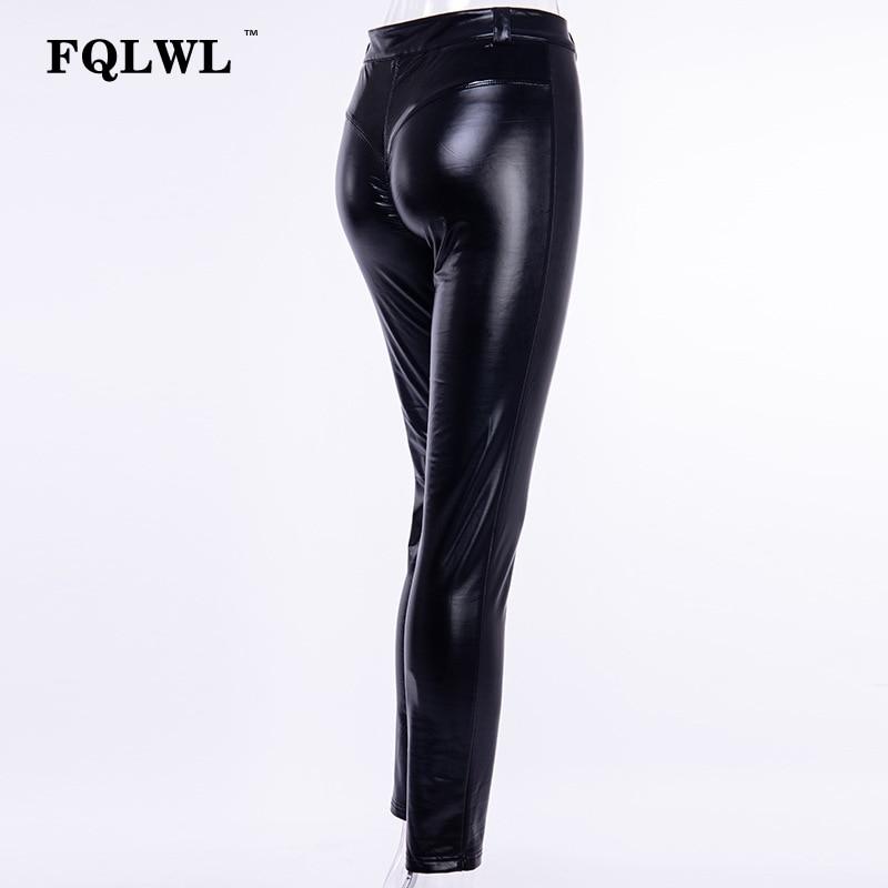Punk Bodycon Faux Pu Pantalones de cuero Mujeres Push Up Negro Pantalones  de cintura alta Femenina Otoño Invierno Pantalones Mujeres Sexy Pants  comprar a buen precio — entrega gratuita, reseñas reales con