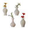 Mini Ceramic Vase Refrigerator Magnet with Artificial Flower Home Office Kitchen Locker Fridge 3D Miniature Flower Vase Magnetic Decoration Ornament