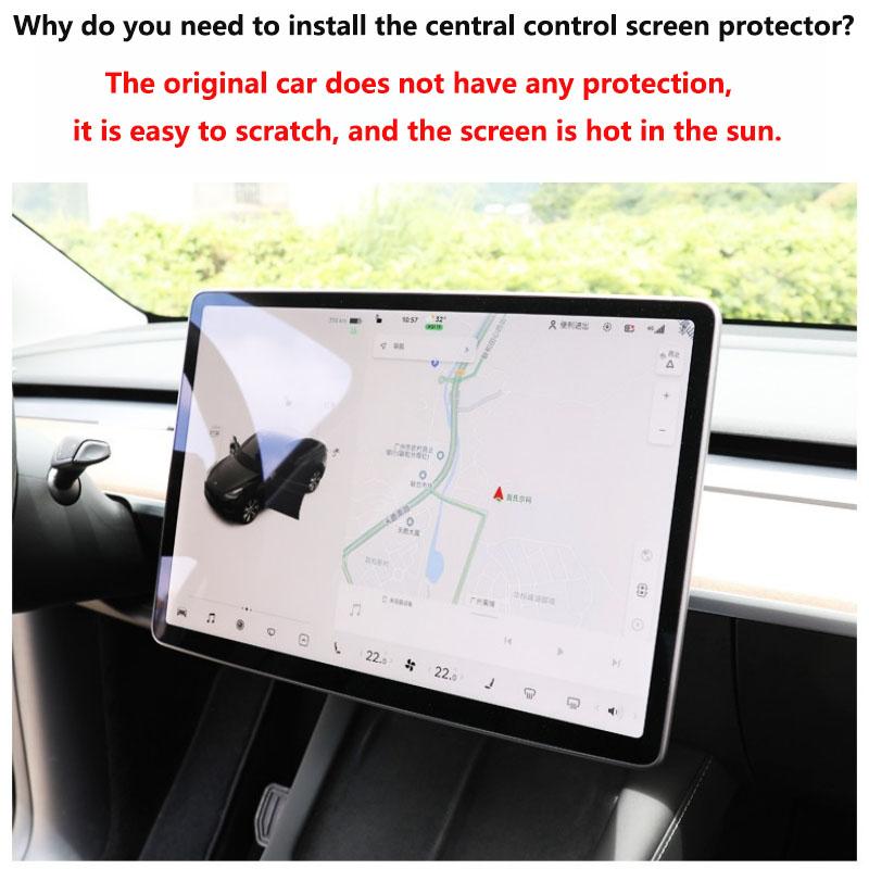 VEMZG1 For Tesla Model 3 Y Juniper Screen Protection Cover Anti-UV Sunshade Center Console Navigation Display Dust Case Car Accessories
