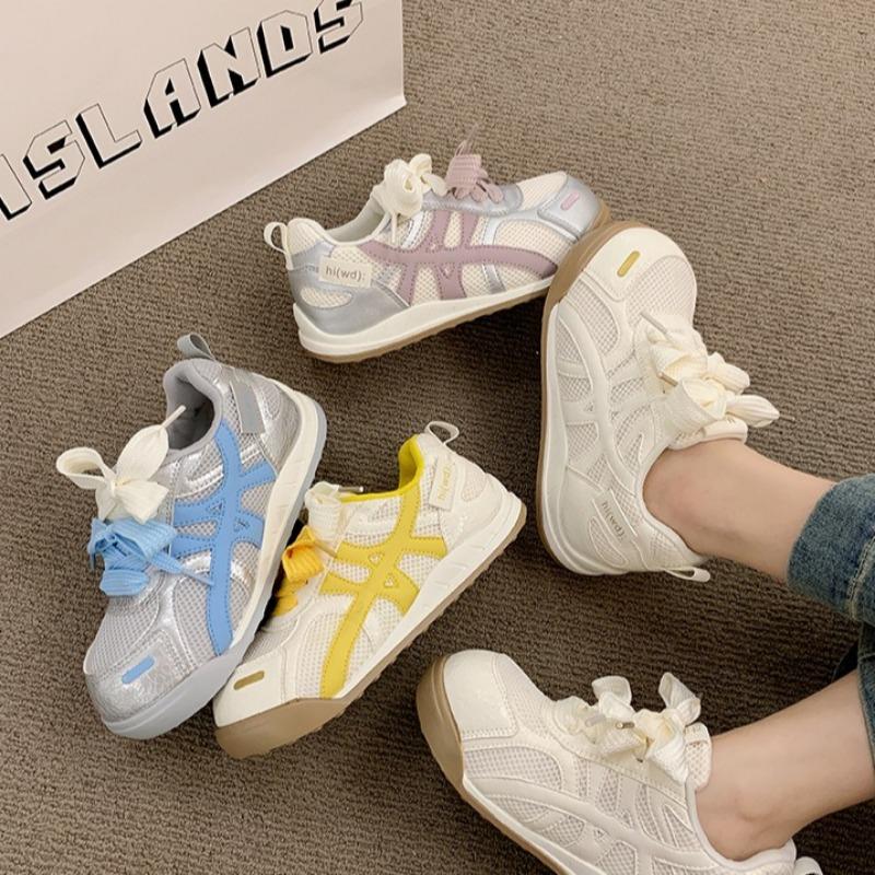 Designer Creative Women's Chunky Shoes Spring Summer Comfortable Non Slip Casual Walking Shoes Lace-up Women Vulcanized Sneakers