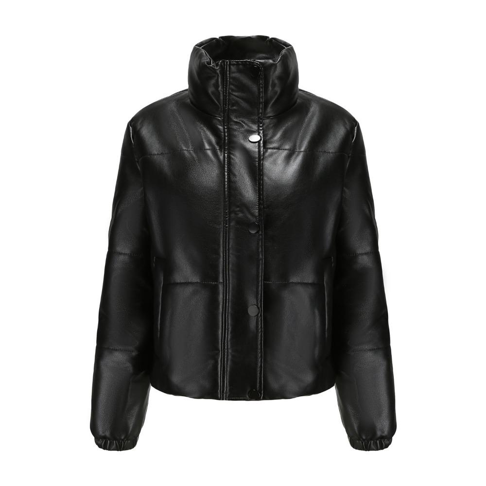 New Autumn and Winter Short Leather Jacket Women's Jacket European and American Thickened Cotton-padded Clothes Bread Clothes