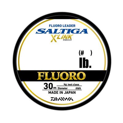 Daiwa Saltiga Fluorocarbon 60lb Natur Vorfach, Crosslink, 30m, (#18),