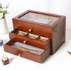 Wood Jewelry Box Velet Necklace Bracelet Earrings Rings Jewelry Boxes for Women Accessories Display Stand Storage Organizer