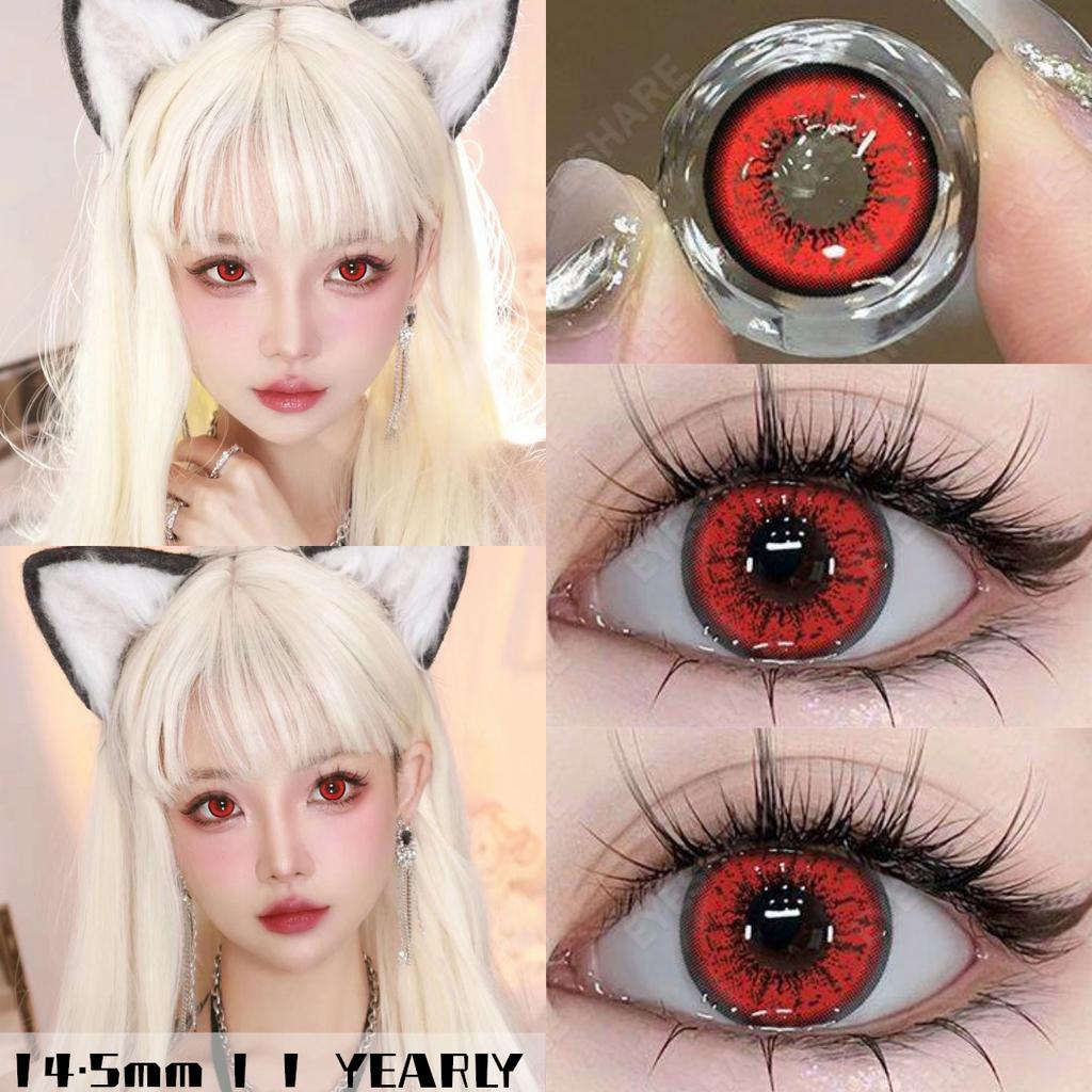 Eyeshare Colored Contact Lenses Halloween Red Contacts Crazy Cosplay Cosmetic Blue Contact Lens for Anime Accessories Yearly Use Lenses