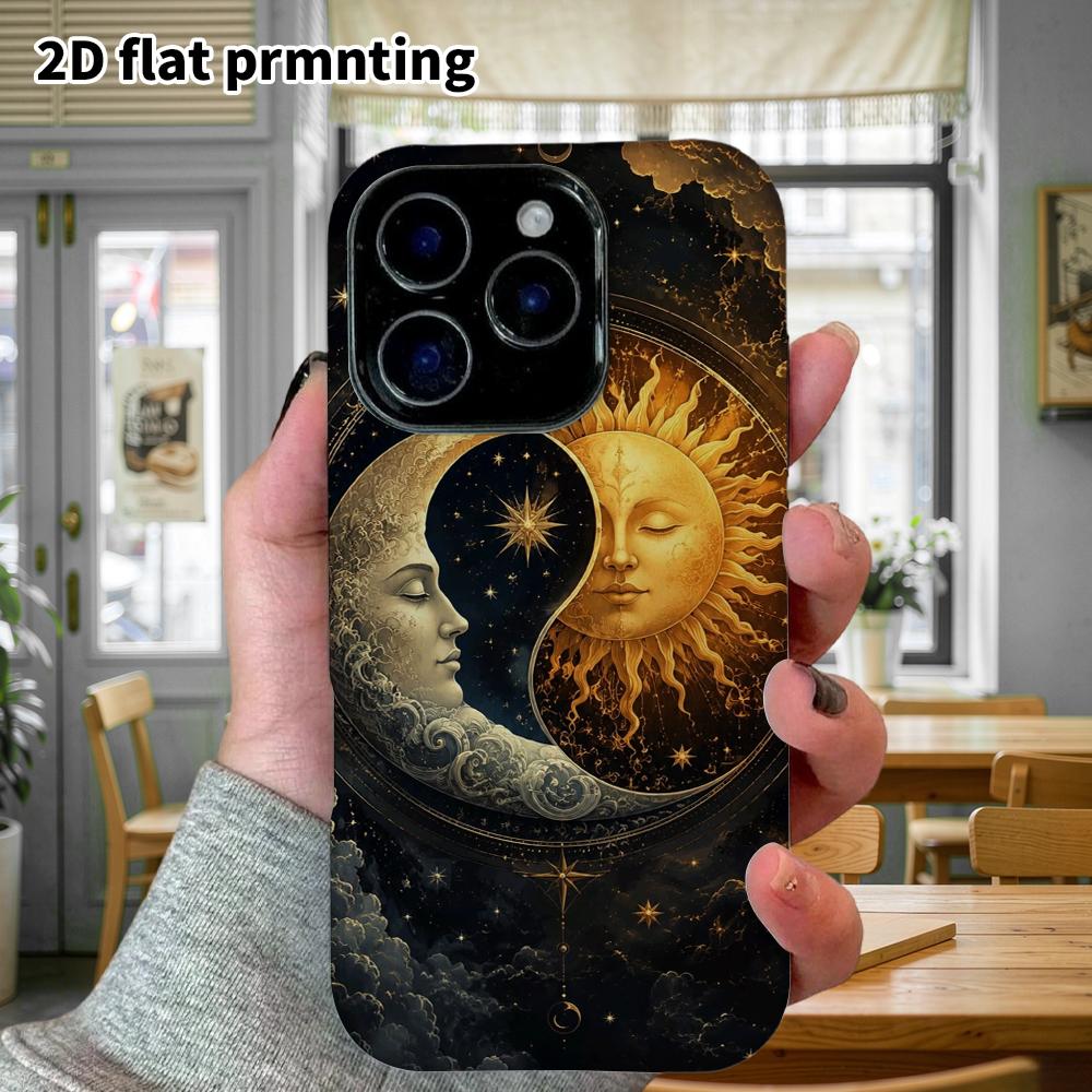 Phone Case: 2D Flat Design Suitable for iPhone 18, 17, 16, 15, 14, 13 Pro Film Protective Case, Couple Style, Yin-yang Tarot, Christmas and Halloween