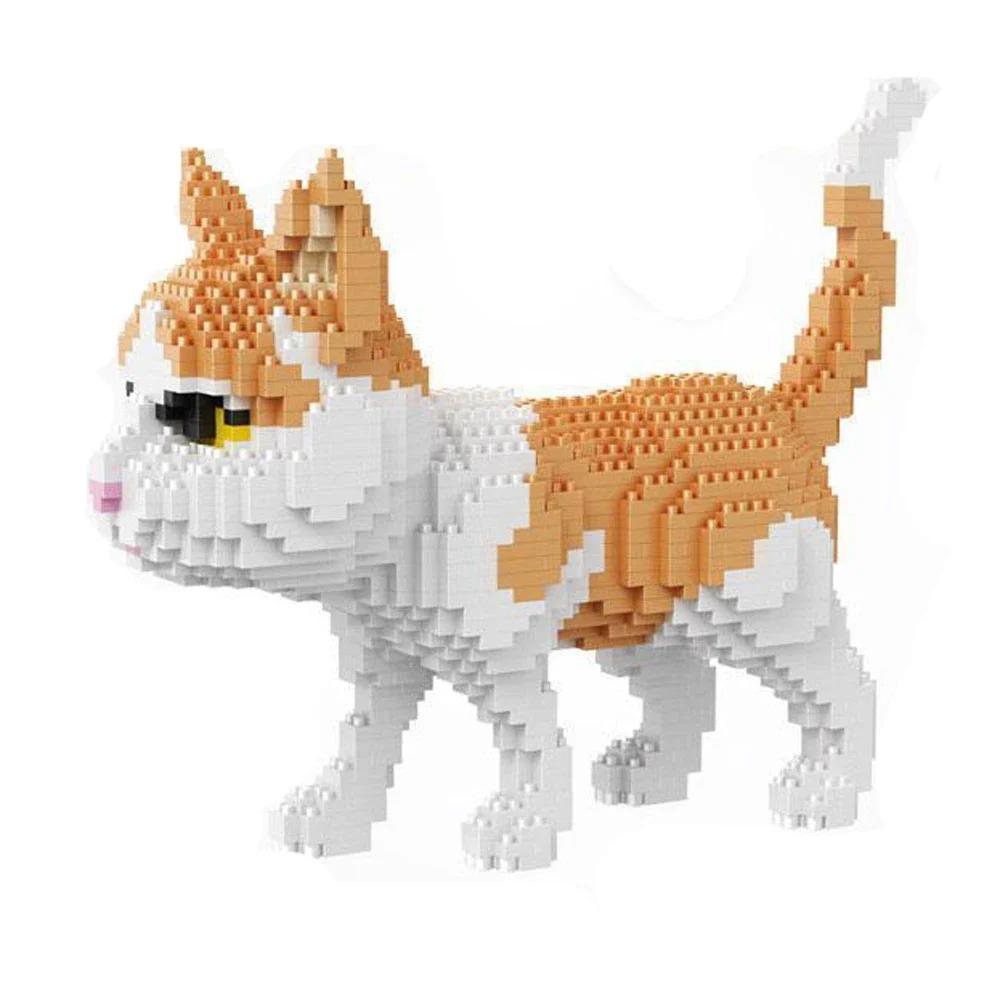 Variety of Pet Cat Models Building Blocks Toy:Captivating Cat Expressions, Fun Orange & Cow Patterns, Kid-Friendly, Unique Gift