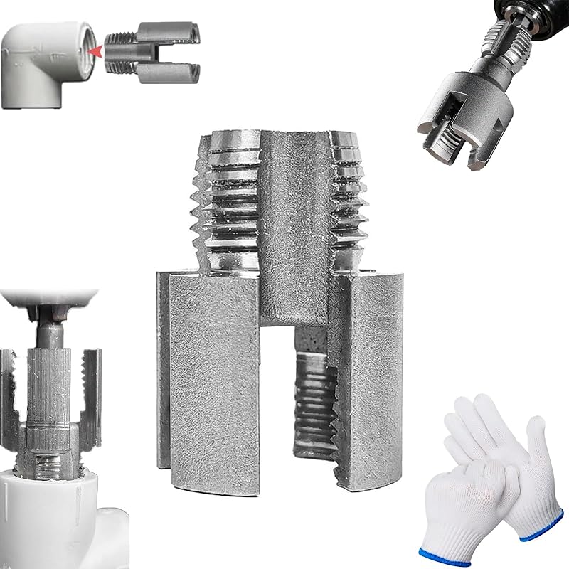 Integrated Internal & External Pipe Threading Tool, PVC Pipe Threader Kit, PVC Pipe Threader Set 1/2   3/4   for Electric Drill Cutting Threading, 1/2