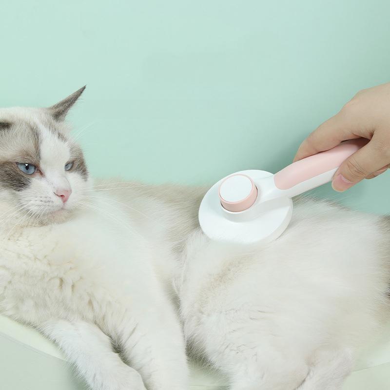 New Pet Hair Comb Self Cleaning Slicker Brush For Cats Dogs Pet Grooming Brush For Cats Cat Fur Brush Hair Removal Grooming Tools Cat Supplies