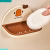 Wall Mounted Soap Dish Plastic Cartoon Drainable Soap Box Holder for Bathroom Kitchen