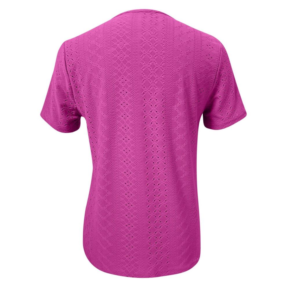 Women's openwork bohemian shirt, casual and stylish -Purple XL