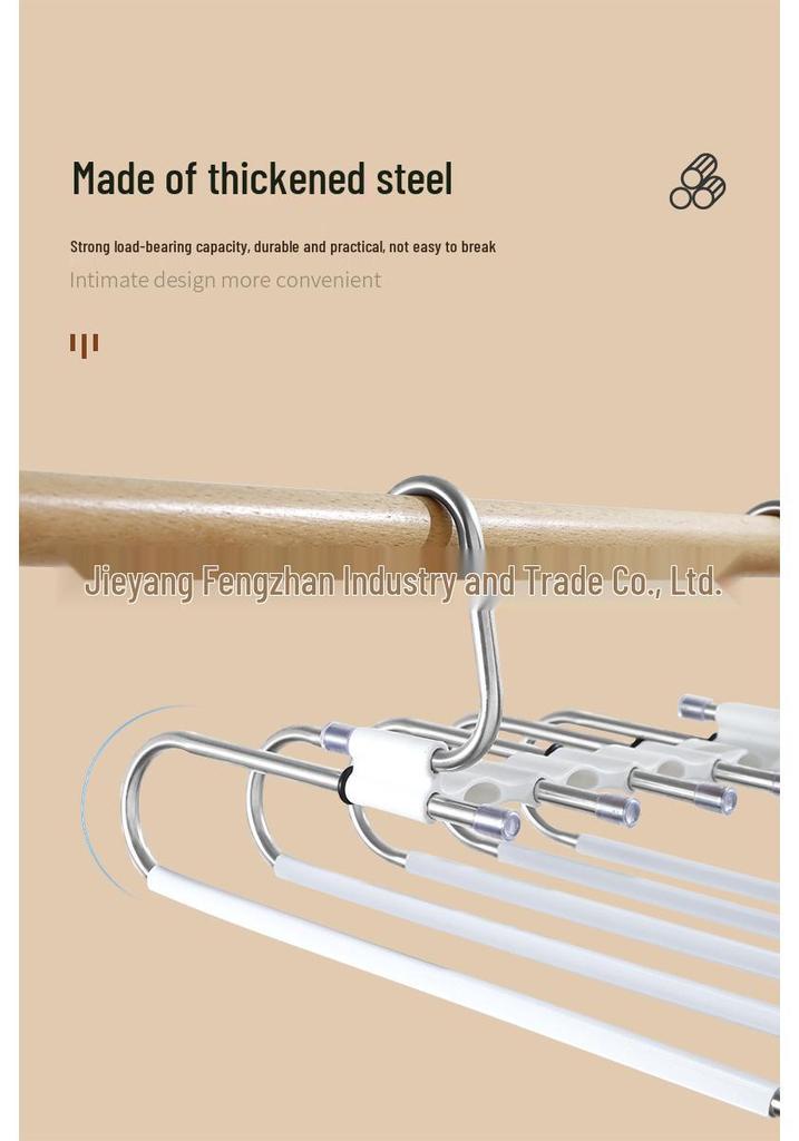 Versatile Multi-Layer Folding Clothes & Pants Rack, Use Horizontally/Vertically with Seamless Clips for Wardrobe & Scarves.