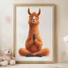 Plakat Medytująca Lama Plakat Medytująca Lama, 50X70 Cm, Rama Aluminiowa Złota, Papier Matowy 230 Gsm