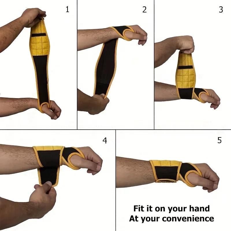 Strong Magnetic Wrist Strap for Men, Adjustable Versatile Tool Wristband with Magnetic Adhesion for Holding Screws